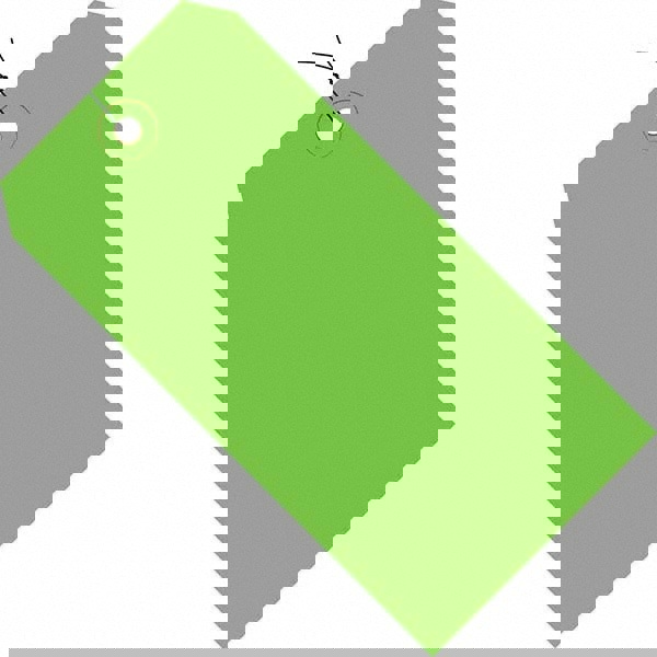 Blank Tag: 3-3/4'' High, Green, Synthetic Paper